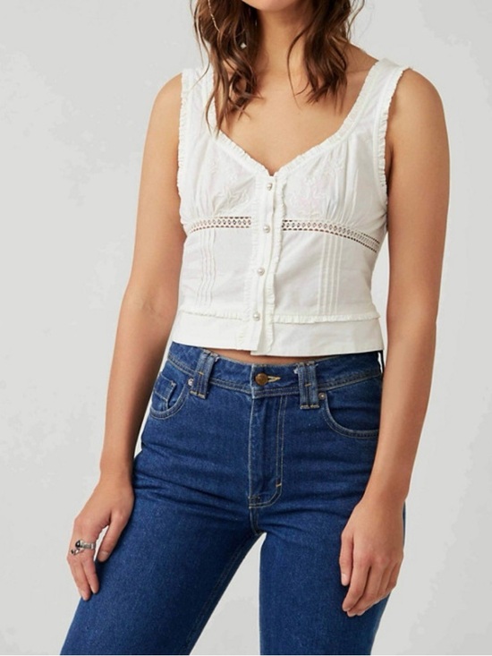 Free People Tops - Free People Kerry Embroidered Tank. Size XS